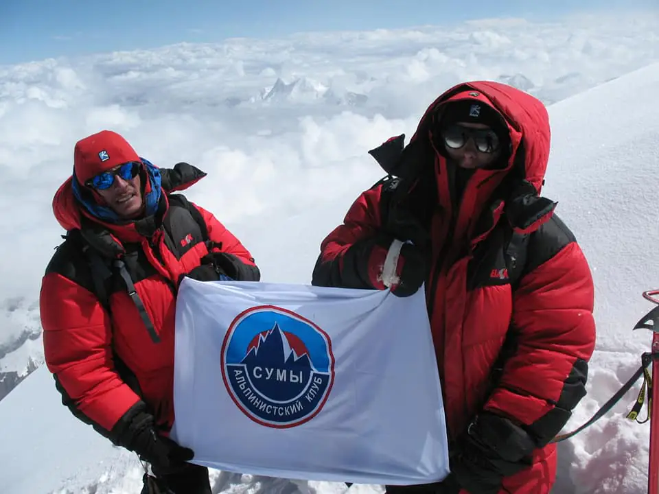 Сергій Бублик і Володимир Рошко на вершині Гімалчулі, 7 893 метрів